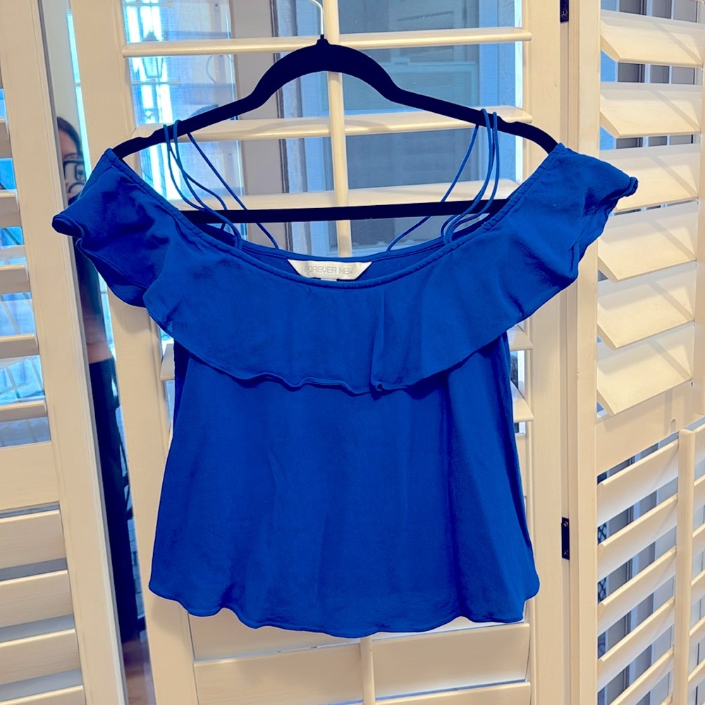 Bold blue blouse